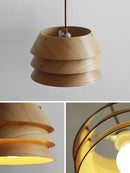 Axyaa Solid Wood Pendant Lights - Minimalist Design for Home Kitchen, Dining Room, Restaurant