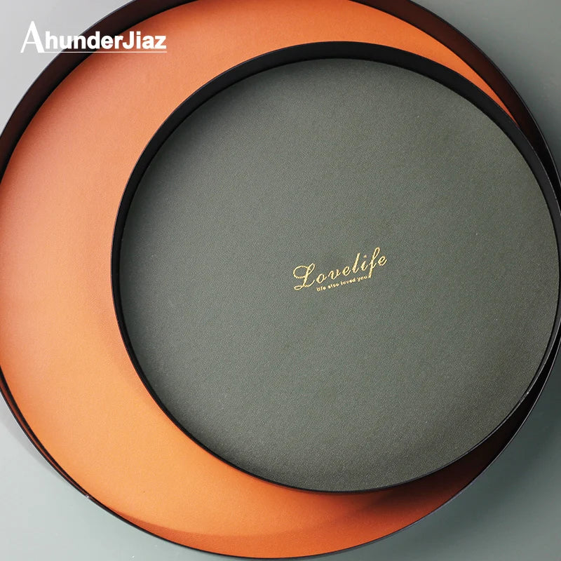 Axya Round Storage Tray for Home Decor and Jewelry Display