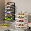 Axyaa Kitchen Foldable Side Dish Rack | Expandable Microwave Shelf & Tray Organizer