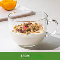Axyaa Amber Glass Coffee Tea Mug 480ml Handle Drinkware