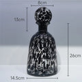 Axyaa Leopard Texture Glass Vase Modern Floral Arrangement Room Decor