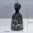 Axyaa Leopard Texture Glass Vase Modern Floral Arrangement Room Decor
