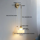 Nordic Modern LED Wall Lamp Sconce by Axyaa - Ceramic Copper Wood Finish