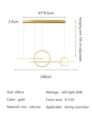 Axyaa Modern Minimalist LED Pendant Lights for Dining Room Chandelier and Kitchen Bar