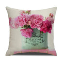 Axyaa Pastoral Floral Cushion Cover: Elegant Linen Home Decor for Sofa, Square Flower Pillow