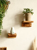 Axyaa Rustic Wooden Wall Shelf Square Floating Shelves Ledge Boho Home Decor.