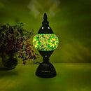 Axyaa Vintage Mosaic Table Lamp - USB Rechargeable Handcrafted Glass Night Light