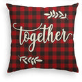 Axyaa Red Black Plaid Linen Pillow Cover - Customize 40x40 50x50 60x60