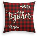 Axyaa Red Black Plaid Linen Pillow Cover - Customize 40x40 50x50 60x60