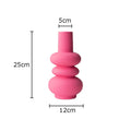 Axyaa Pink Gourd Ceramic Vase Artificial Flowers Decoration Hydroponics Floral Vases