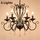 Axyaa Elegant Metal Chandelier with Crystal Pendants for Home Decor