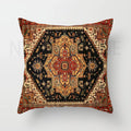 Axyaa Red Plush Moroccan Ethnic Sofa Cushion Cover -  Customizable 40x40 50x50 60x60