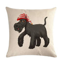Axyaa Dog Linen Pillowcase for Sofa and Bedroom Décor