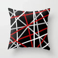 Axyaa Geometric Throw Pillow Cover Set in Red, Blue, and Gray