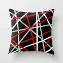 Axyaa Geometric Throw Pillow Cover Set in Red, Blue, and Gray