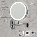 Axyaa LED Trifold Makeup Mirror with USB Charging, Magnifying & Tricolor Dimming
