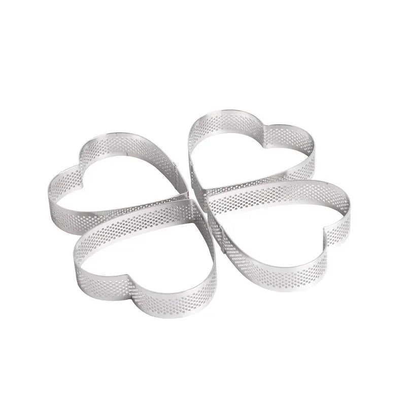 Axya Heart Shaped Fruit Pie & Mousse Cake Mold - Stainless Steel Tart Ring