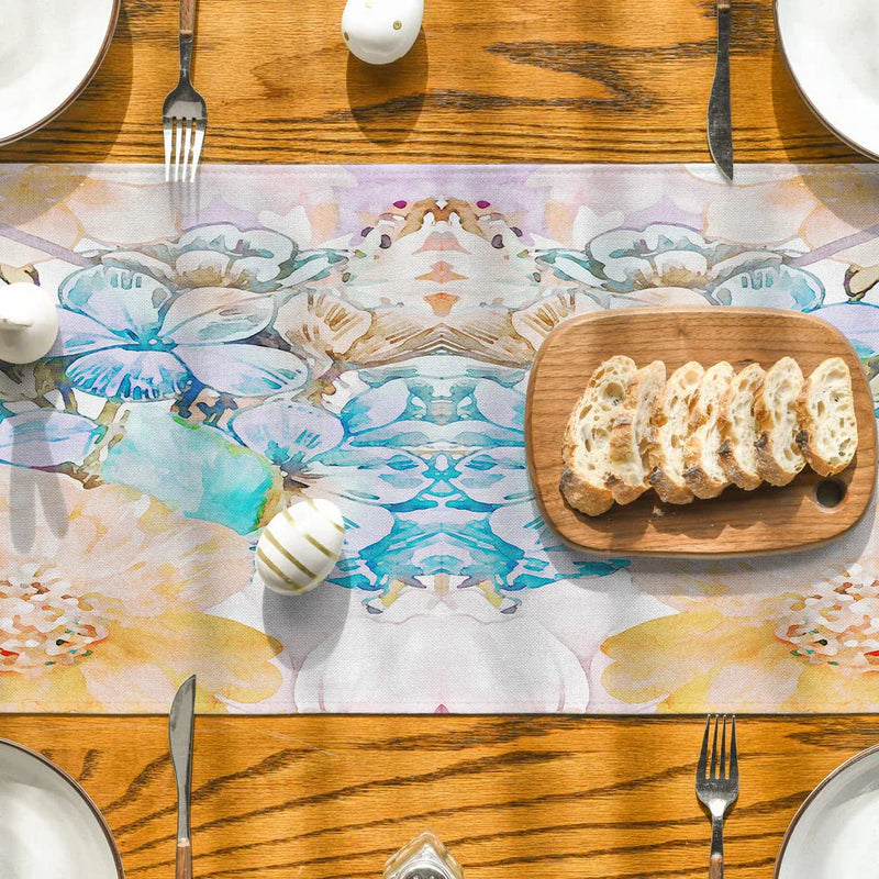 Axyaa Floral Table Runner for Kitchen Dining Decor