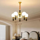Axyaa Magic Bean LED Chandelier Walnut Wood Pendant Lamp for Living Room