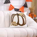 Embroidered Pumpkin Halloween Pillowcase by Axyaa - Cotton Throw Cushion Cover