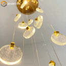 Axyaa Modern Spiral Crystal Chandelier LED for Staircase Living Room
