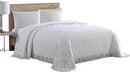 Axyaa Chenille King Bedspread in White