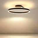 Axyaa Nordic Ring Ceiling Chandelier: White/Black LED Light for Bedroom, Kitchen, Dining Room