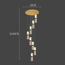 Axyaa Crystal Chandelier Stair Pendant Living Room Light Modern Interior Lighting