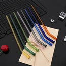 Axyaa Glass Straws - Set of 10 Eco-Friendly Reusable Cocktail Smoothie Bar Accessories