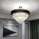 Axyaa Modern Luxury Crystal LED Pendant Chandelier for Living Dining Bedroom