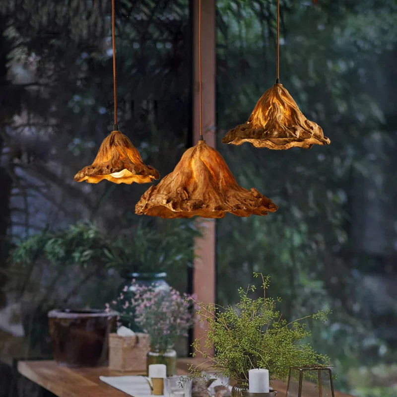 Axyaa Wabi Sabi Lotus Leaf Chandelier Pendant Lights