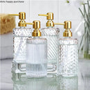 Axya Clear Glass Bathroom Bottle Set for Dispenser Soap Shampoo Hand Sanitizer