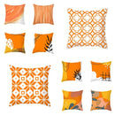 Orange Geometric Leaf Lines Pillowcase by Axyaa - Home Decor and Cozy Throw Pillows