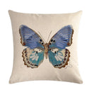 Butterfly Cotton Linen Throw Pillow Cover for Home & Car Decor - Axyaa
