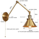 Axyaa Vintage Iron LED Wall Lamp with Pull Chain Switch