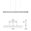 Axyaa Modern Luxury Glass Pendant Chandelier for Dining Living Kitchen