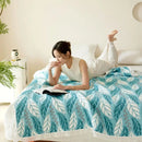 Axyaa Bamboo Jacquard Puff Blanket, Antibacterial Summer Bedspread