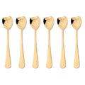 Axyaa Rose Gold Heart Shape Coffee Spoons Set Stainless Steel Kitchen Accessories
