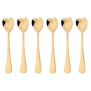 Axyaa Rose Gold Heart Shape Coffee Spoons Set Stainless Steel Kitchen Accessories