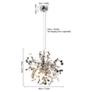 Axyaa Nordic LED Stainless Steel Pendant Chandelier for Bedroom and Living Room