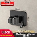 Axyaa Wall-Mounted Mop Clip Holder Hook: Stainless Steel/Aluminum Bathroom Storage Rack