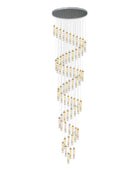 Axyaa Modern LED Crystal Chandelier for High Ceilings and Staircases