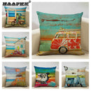 Retro Oil Painting Pattern Pillow Case 45x45cm for Home Sofa Decor - Axyaa