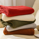 Axyaa Christmas Cable Knit Throw Blanket - Soft Cozy Sofa Decor - Gift-Quality Warmth