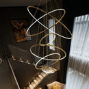 Axyaa Rings Chandelier Pendant Light for Staircase Living Dining Kitchen