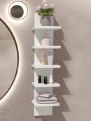 Axyaa 5-Tier Wall Shelves, Bathroom and Kitchen Storage Rack with Easy Assembly for Nordic Home Decor