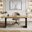 Axyaa Executive Desk with Double Wood Pedestal, Modern Style Large Office Computer Table