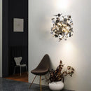 Axyaa Gold Stainless Steel Leaves LED Wall Lamp for Modern Nordic Decor