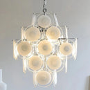 Axyaa Crystal Chandelier Pendant Lamp Luxe Nordic Glass Cream Style