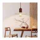 Axyaa Yellow Cave Stone Wooden Pendant Light for Bedside, Bar Counter, Study & Aisle